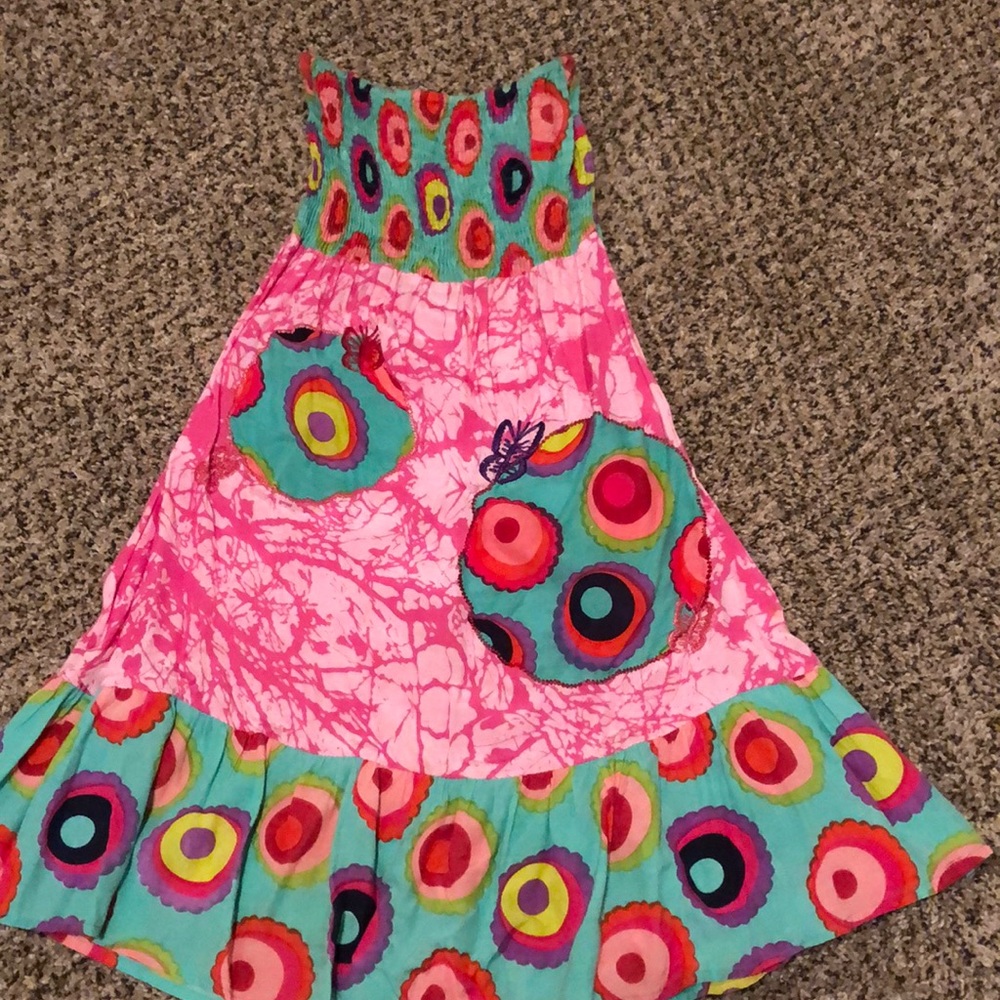 Colorful strapless short dress